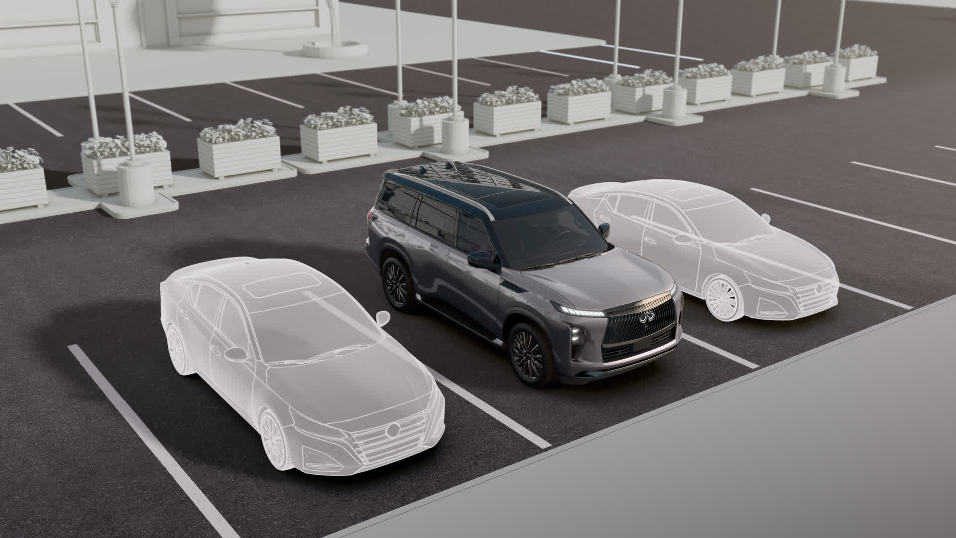 Demostración del sistema Around View® Monitor en INFINITI QX80